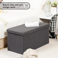 Bailey personnalisé gris rectangle velours pliant pouf de rangement banc Sherpa pouf de rangement, grand coffre de rangement repose-pieds