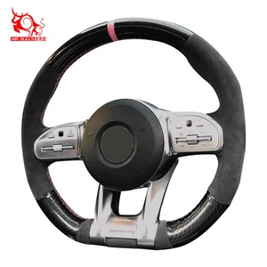 Meilleures ventes sur <span class=keywords><strong>Amazon</strong></span> Housse de <span class=keywords><strong>volant</strong></span> en <span class=keywords><strong>cuir</strong></span> de fibre de carbone pour Mercedes Benz G63 E53 C63 S AMG Coupé 2019 - Product Image 1