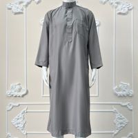 Nouvelle Tunique Blanche pour Hommes 2026, Col Montant, Boutons, Manches Longues, Jubba Kandura Saoudienne, Vente en Gros, Robe Musulmane pour Hommes, Ramadan