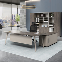 Bureau de direction moderne en bois LBZ-49 - Bureau de luxe pour PDG, directeur général, avec design extensible, couleurs et dimensions personnalisables