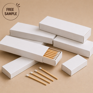 Personalized Modern Safety Printing Custom Bulk Recyclable White <strong>Match</strong> <strong>Boxes</strong> with Long Sticks - Product Image 4