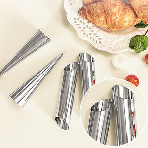 Paslanmaz çelik pişirme aracı krem rulo boynuz kalıpları paslanmaz çelik koni boru şeklindeki şekilli kalıp için Cannoli tüpler isssan - Product Image 3