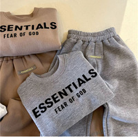 Conjunto Casual de Felpa Gruesa para Niño 2025 Nuevo de Dos Piezas con Top y Pantalones para Otoño Invierno