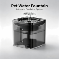 Fontaine à eau pour animaux de compagnie en acier inoxydable et plastique, type petite fleur, semi-automatique, utilisation intérieure/extérieure pour chats et chiens
