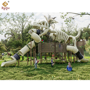 Gran <span class=keywords><strong>Parque</strong></span> de Juegos Temático de Dinosaurios Jurásicos para Niños al Aire Libre con Tobogán de Plástico - Product Image 2