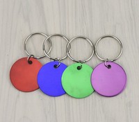 Plaque d'identification personnalisée en métal pour animaux de compagnie, accessoires de collier pour chien, pendentif porte-clés léger en aluminium vierge