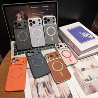 Étui magnétique en PC électroplaqué avec grande fenêtre de visualisation pour 17 Pro Max 16, ports découpés avec précision, protection anti-chute