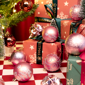 TANG XI 24PCS 6CM High Quality <strong>Christmas</strong> Ball Ornaments - Classic And Modern Styles Festival ,Holiday <strong>Christmas</strong> <strong>Decoration</strong> <strong>Pink</strong> - Product Image 5