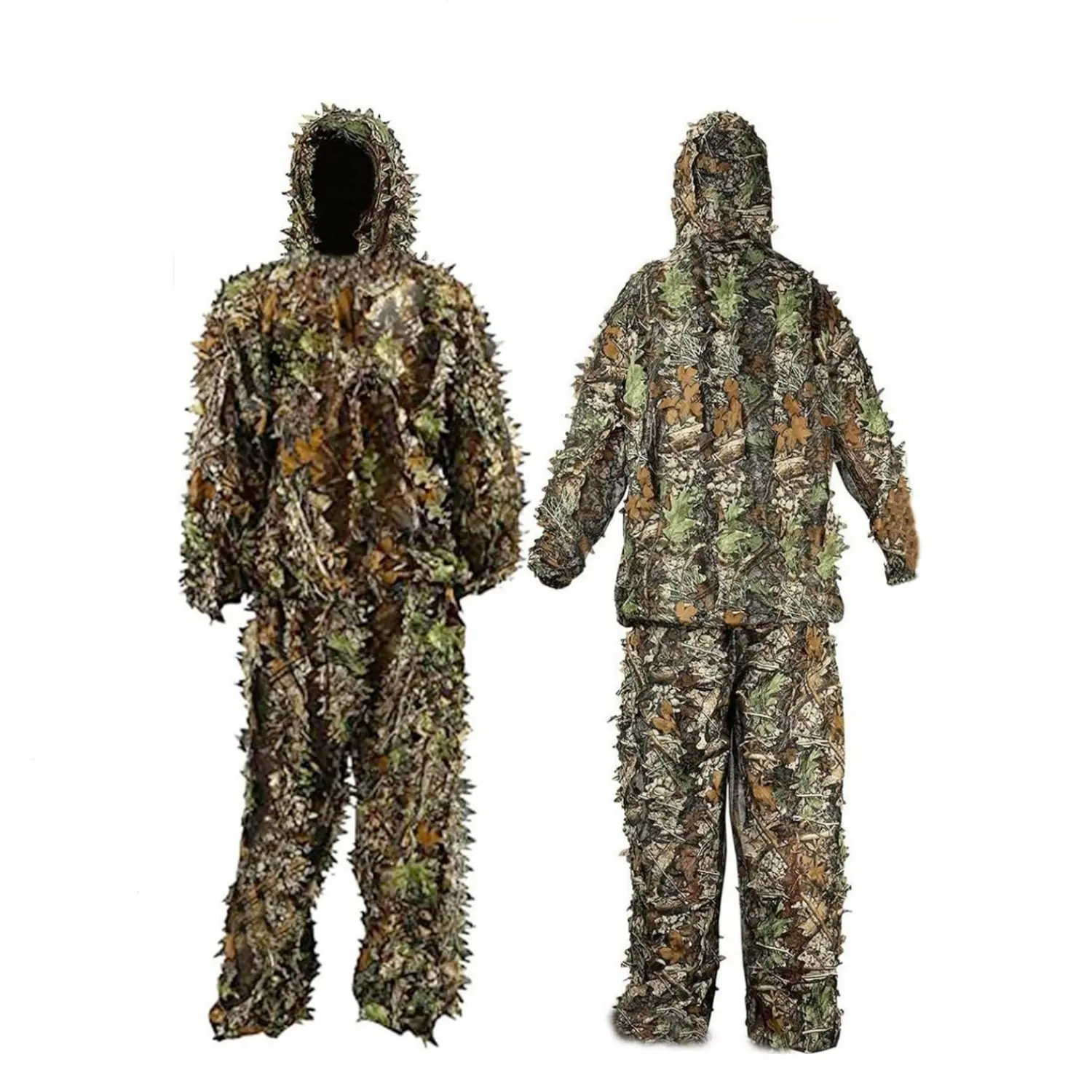 Ghillie Suits 3D Lightweight Hunting Camo Clothing Woodland Tactical Gilly Gillies Apparel for Hunting Wildlife Camouflage Suit