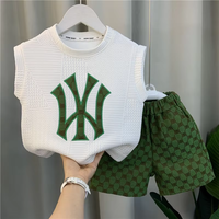 Ensemble de Vêtements pour Enfants d'Été Nouveau T-shirt à Manches Courtes Garçon Bébé et Short Deux Pièces, Ensemble Sport Décontracté pour Enfants
