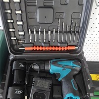 Ensemble de perceuse sans fil 12V avec 2 batteries au lithium, kit de perceuse électrique avec embouts, embouts de tournevis et tige flexible pour projets domestiques
