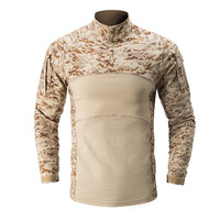 Fabricants pour vêtements de douane T-shirts tactiques à manches longues et à col ras du cou pour hommes T-shirts élastiques en nylon Ripstop Hunting Combat Tops