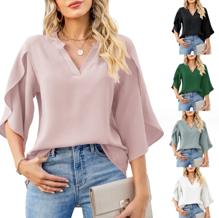 Chiffon shirts hot sale ladies casual tops clothes chiffon shirts for women tops 2023 sexy