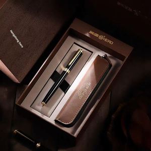 Bolígrafo de Lujo Hero de Metal, Set de Regalo Empresarial, Bolígrafo de Rodillo para Práctica de Caligrafía para Estudiantes, Ancho de Trazo 1.0mm, con Logotipo de Cuero y Diseño de Cuerpo Animal - Product Image 4