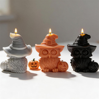 Moule en silicone hibou mignon pour Halloween, moule à bougie en cire de soja citrouille pour fête d'Halloween, moule en silicone pour maison hantée, résine, plâtre, savon