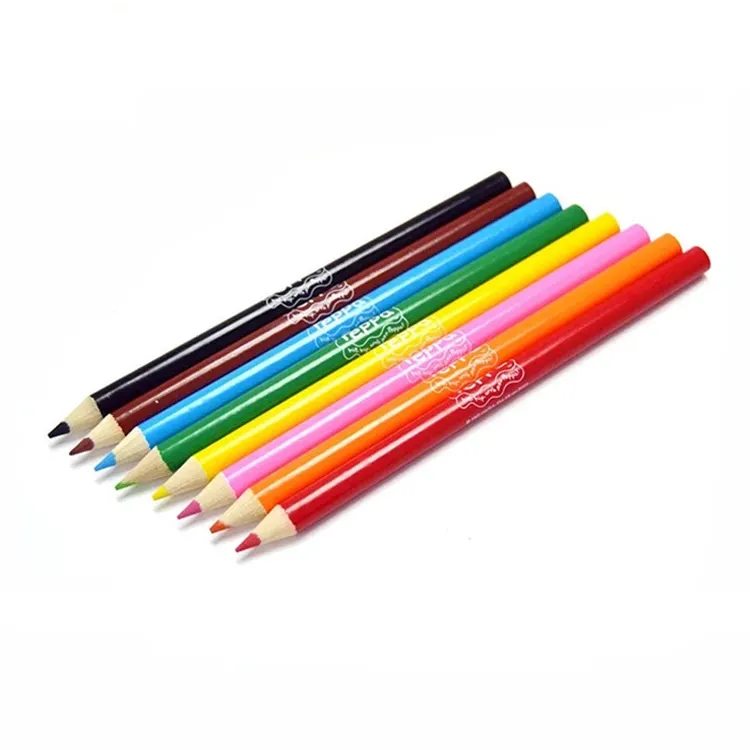 Kustom 12/24/36 Set pensil warna kayu gambar kartun 12 hitungan 12-warna barel pensil warna sekolah untuk anak-anak