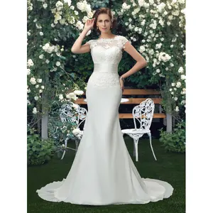 Благородное кружевное свадебное платье высокого качества, новый дизайн, высококачественное облегающее свадебное платье с открытой спиной