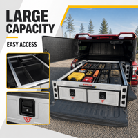 Système de tiroirs verrouillables robustes pour benne de pick-up, boîte à outils coulissante en aluminium, organisateur de cargaison pour un rangement sécurisé