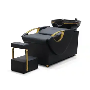 Conjunto <span class=keywords><strong>de</strong></span> <span class=keywords><strong>Lavacabezas</strong></span> y Silla Tipo Semi-Reclinable para Salón <span class=keywords><strong>de</strong></span> Belleza, Baño y Uso en Hoteles, Diseño Contemporáneo Impermeable y Ecológico - Product Image 1