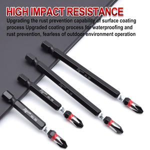 Embout de tournevis électrique à tête unique 50/100/150/200/300MM en alliage S2 résistant aux chocs, revêtement magnétique puissant antirouille, cruciforme - Product Image 6