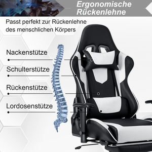 Chaise <span class=keywords><strong>de</strong></span> jeu PC <span class=keywords><strong>de</strong></span> luxe 2D pour adultes, grande taille, <span class=keywords><strong>bureau</strong></span>, 180 <span class=keywords><strong>kg</strong></span>, noir et blanc, <span class=keywords><strong>150</strong></span> <span class=keywords><strong>kg</strong></span>, chaise <span class=keywords><strong>de</strong></span> jeu pour personnes corpulentes - Product Image 4