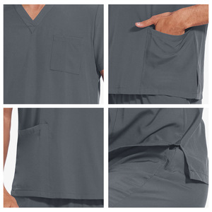 Uniforme Médico Quirúrgico Blanco <span class=keywords><strong>para</strong></span> <span class=keywords><strong>Hombre</strong></span>, Bata de Médico, Uniforme de Enfermería, Ropa Médica, Uniforme de Enfermería Personalizado - Product Image 2