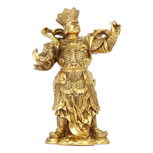 Figura de Latón de los Cuatro Reyes Celestiales, Adorno Hecho a Mano de 8 Pulgadas, Rey Celestial del Norte, Decoración de Año Nuevo Chino - Product Image 4