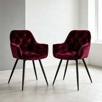 Chaise de salle à manger en velours de qualité supérieure, style contemporain, pieds en métal, Sillas De Comedor pour la maison, cuisine, fauteuil moderne