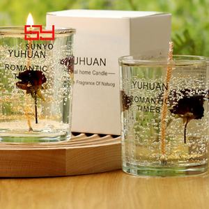 Bougeoirs personnalisés en verre parfumé à la cire de gelée de fleurs séchées Vente en gros Fournisseurs directs Bougeoirs décoratifs - Product Image 4