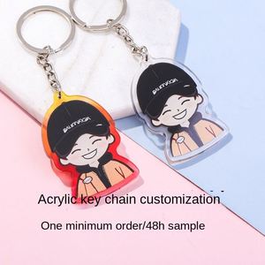 Acrylic Unisex Key Chain Custom Cartoon Animation Peripheral Gift DIY Key Pendant Wholesale Creative Star Brand China - Product Image 5