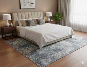 Alfombra Moderna Abstracta Azul Grisácea – Alfombra de Lujo Suave y Desgastada para Sala de Estar, Alfombra Decorativa Grande de 9x12 - Product Image 6