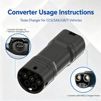 Adaptador Convertidor para Cargador de Vehículos Eléctricos, Nuevo Enchufe NACS a CCS2 TIPO 2, Estándar Europeo