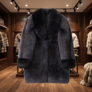 Manteau en fourrure de renard véritable pour homme de luxe, imperméable, réversible, grande taille, taille plus - Product Image 2