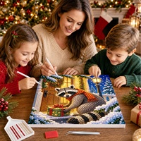 Décoration d'intérieur, livraison directe d'usine, commande de décorations de Noël rouges, pandas rouges, kit de peinture perlée 5D DIY, artisanat de Noël