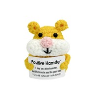 Boneka Hamster Rajutan Tangan Berenergi Positif, Liontin Benang Siap Pakai, Dekorasi Kreatif untuk Orang Dewasa