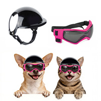 Casco y Gafas de Motocicleta para Mascotas, Perros Pequeños y Gatos, Gorra de Seguridad con Lentes para Paseos al Aire Libre