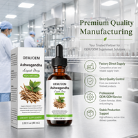 Gouttes liquides de Shilajit et Ashwagandha à marque privée OEM, complément alimentaire botanique, vente en gros, fabrication en vrac ODM en usine