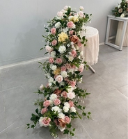 Vente en gros de chemin de fleurs artificielles chemin de fleurs de table de mariage chemin de table de fleurs artificielles pour la décoration de mariage