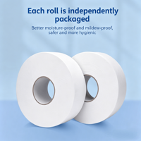 Rouleaux de papier toilette géants personnalisés imprimés en gros, 1 à 3 plis, en pâte de bois vierge, jetables dans les toilettes