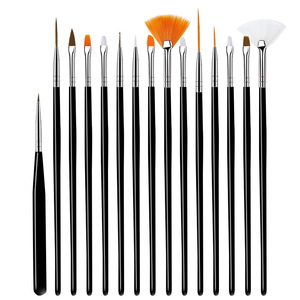Kit profesional de 15 piezas de pinceles de plástico para <span class=keywords><strong>uñas</strong></span>, herramienta de diseño de manicura sólida, limpieza de <span class=keywords><strong>uñas</strong></span>, pinceles de maquillaje - Product Image 5