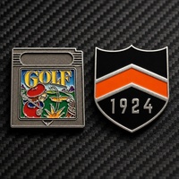 Marqueur de balle de golf personnalisé en émail dur, forme irrégulière, pour cadeau d'anniversaire de club, vente en gros