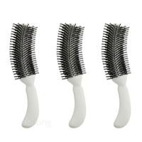 Brosse démêlante en forme de S avec picots en nylon pour coiffure, peigne de contour professionnel pour femmes, brosse à cheveux pour démêler, boucler et coiffer les bords