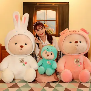 Little Bear Rabbit Ear Plush Baby Doll Animal Stuffed Toy Child Pillow Gift 25/35/45/80cm/Design