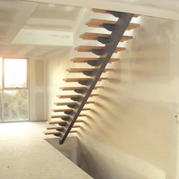 Escalier Prima Commercial Moderne en Métal à Monopoutre Conforme aux Codes, Conception à Poutre Unique pour Utilisation Intérieure, Bureaux, Bâtiments Publics