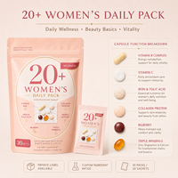 20+ Sachets de Complément Alimentaire Multinutriments Quotidiens pour Femmes – Soutient le Métabolisme Énergétique, l'Immunité et la Santé Oculaire