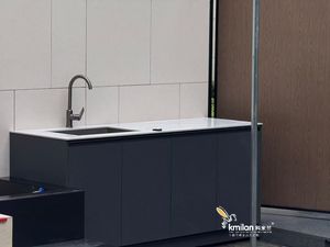 Mtop 현대 디자인 아크릴 스테인레스 스틸 주방 캐비닛 사용자 정의 회색 가구 섬 수도꼭지 서랍 슬라이드 힌지 - Product Image 5