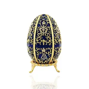 Fashion metal Faberge egg shape jewelry boxes