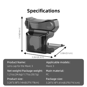 Lens Cap for DJI Mavic <strong>3</strong> Drone Gimbal Stabilizers Anti-scratch Dustproof Cover Camera Protector Guard Mount Accessories - Product Image 6