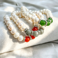 Bracelet en perles baroques blanches d'eau douce naturelles, personnalisable, prix d'usine Muses Jewels, cordon extensible multicolore