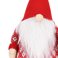 Gnome de Noël en peluche à chapeau rouge et pull Fair Isle, poupée Nisse à longues jambes pour la décoration de table de fêtes, vente en gros
